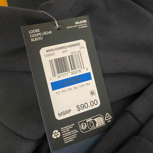 Under Armour Project Rock Veterans Day Hoodie Mens size X-Large1386921-016 (b) - Picture 8 of 8